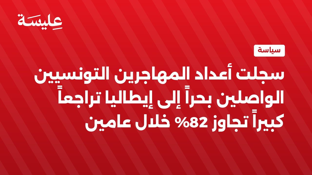 سجلت أعداد المهاجرين التونسيين الواصلين بحراً إلى إيطاليا تراجعاً كبيراً تجاوز 82% خلال عامين